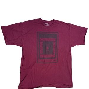 Volcom Stone Graphic Tee Mens XLG Burgundy Y2K Skate Surf Streetwear